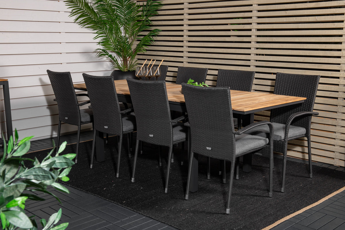 Venture Design Mexico & Anna Matbord 90x180/240 + Matstolar Svart