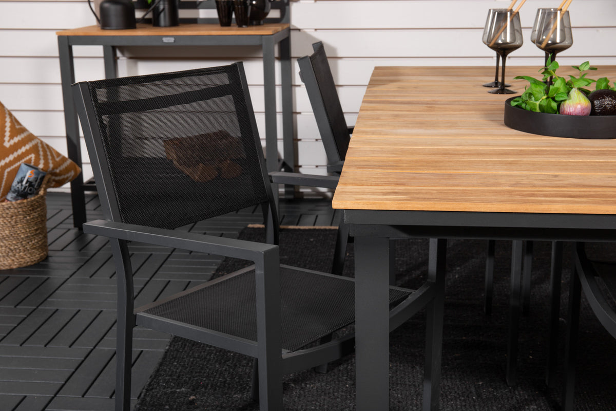 Venture Design Copacabana & Mexico Matstolar Svart + Matbord 90x180/240