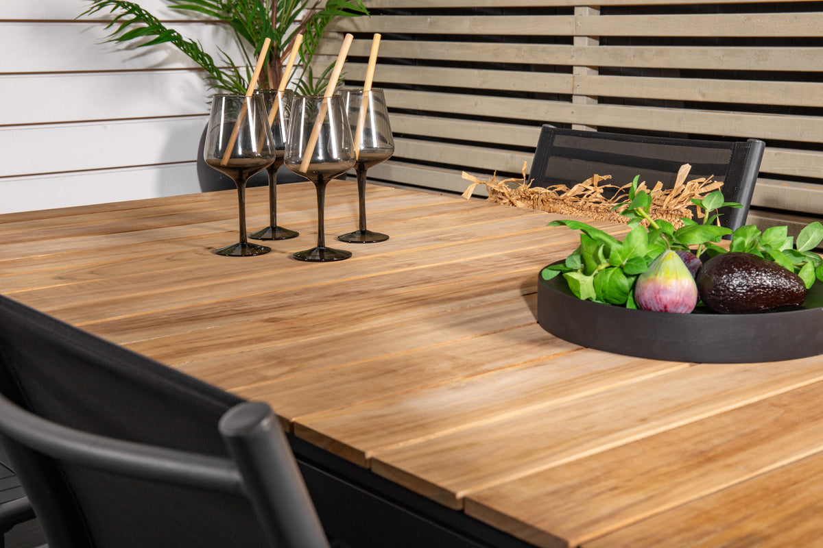 Venture Design Mexico & Santorini Matbord 160 x 90 + Matstolar Svart