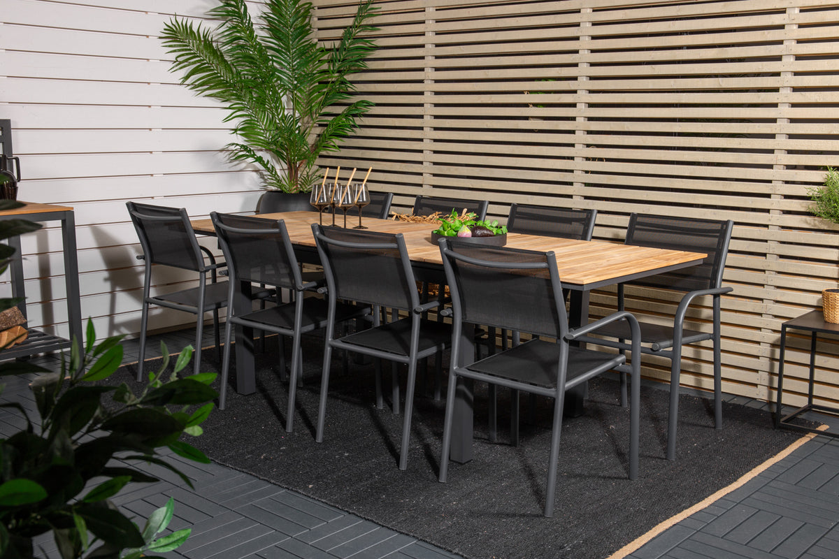 Venture Design Mexico & Santorini Matbord 160 x 90 + Matstolar Svart