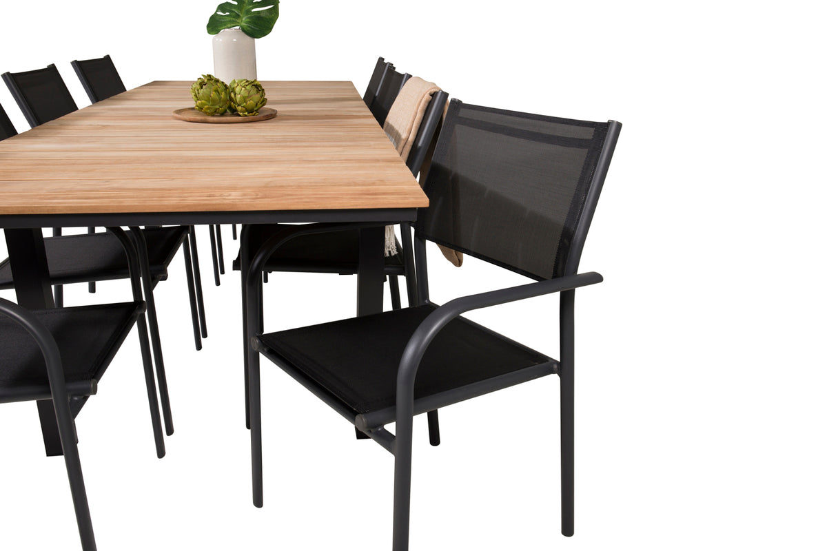 Venture Design Mexico & Santorini Matbord 160 x 90 + Matstolar Svart