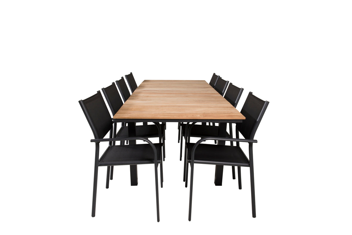 Venture Design Mexico & Santorini Matbord 160 x 90 + Matstolar Svart