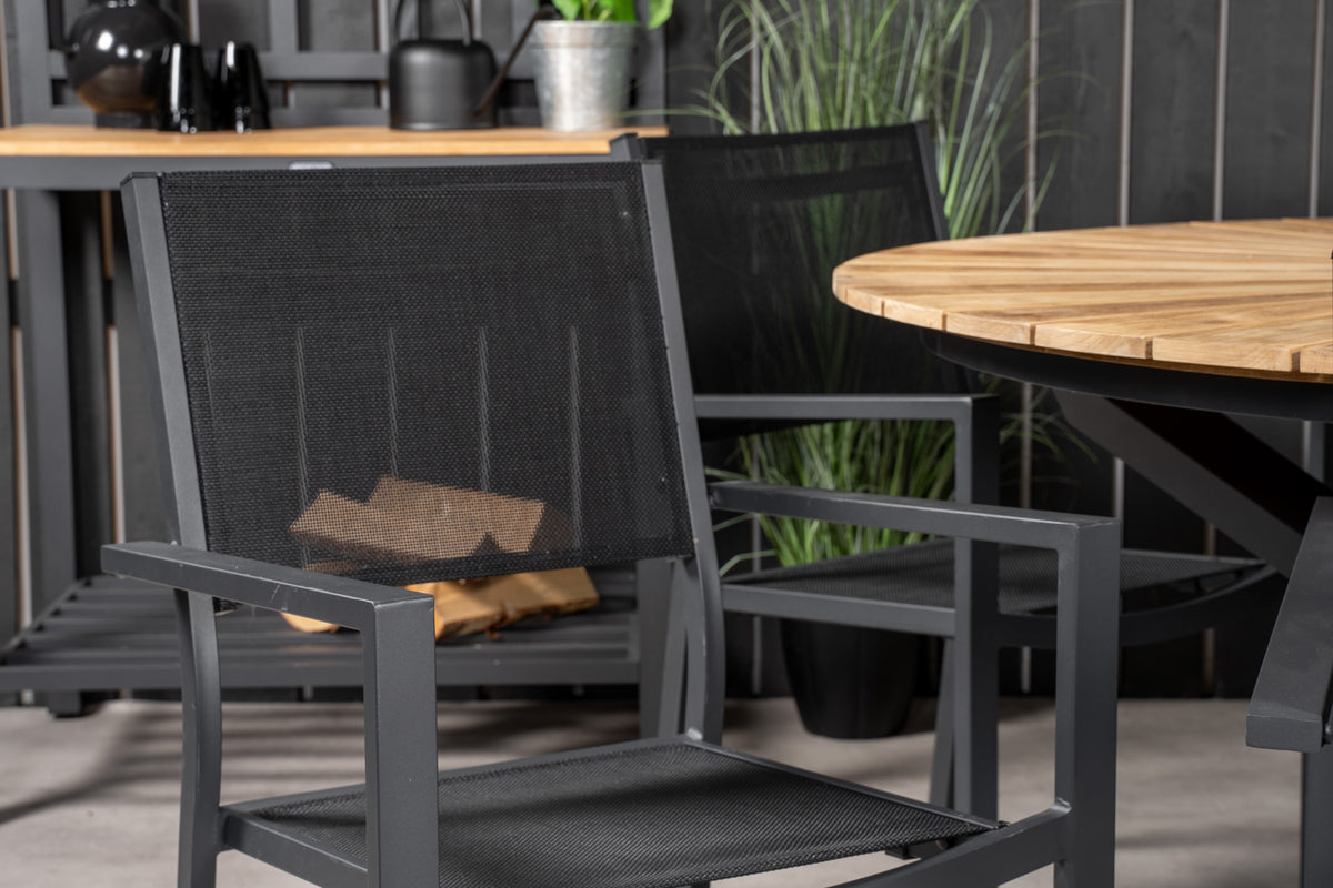 Venture Design Copacabana & Mexico Matstolar Svart + Runda Matbord ø140 Svart