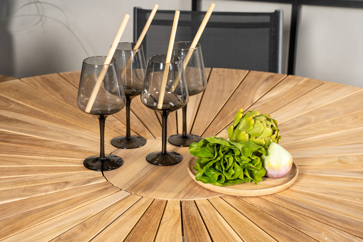Venture Design Mexico & Santorini Runda Matbord ⌀140 Svart + Matstolar 2-pack Svart