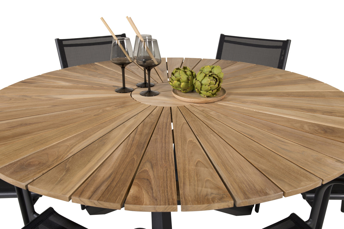 Venture Design Mexico & Santorini Runda Matbord ⌀140 Svart + Matstolar 2-pack Svart
