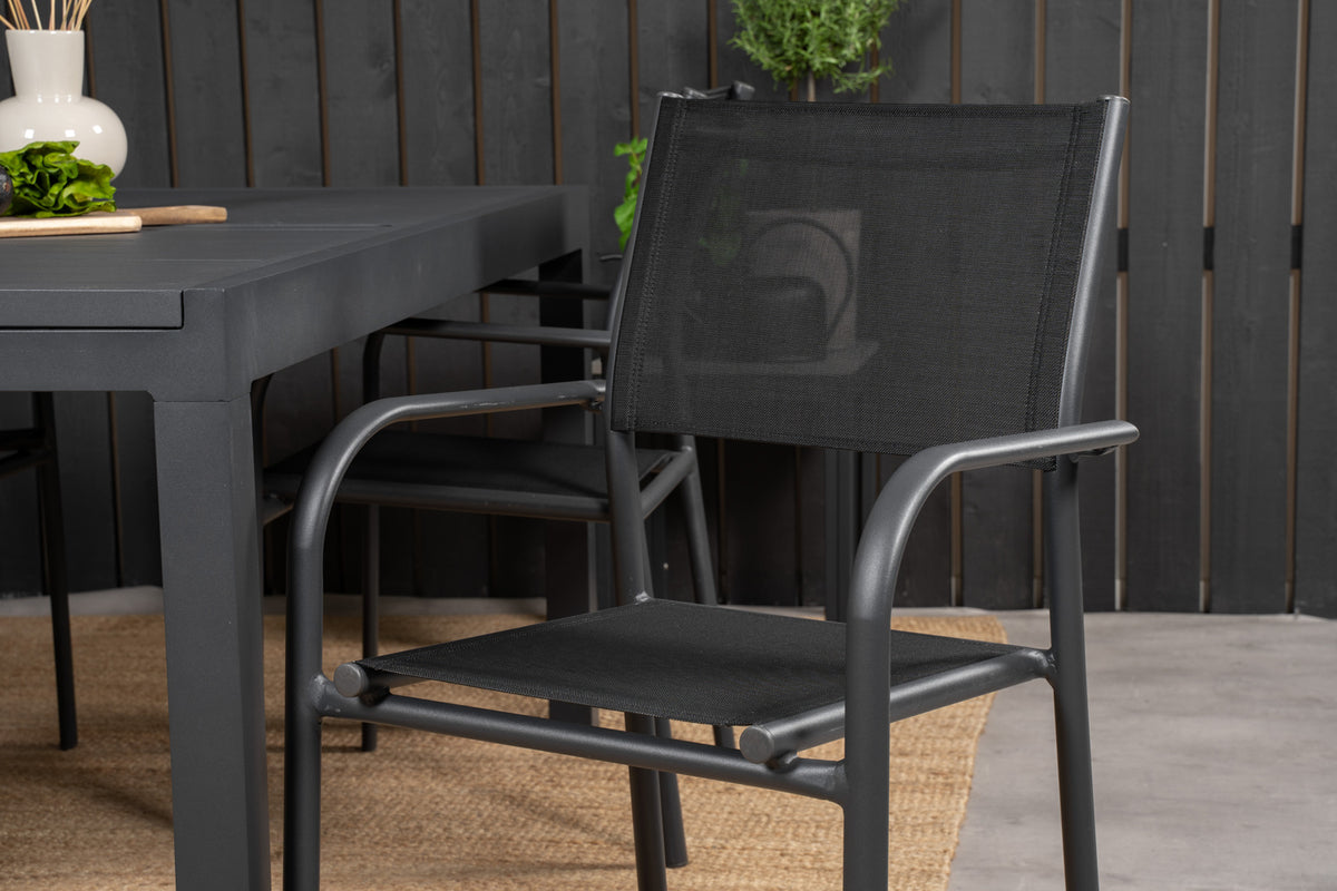 Venture Design Santorini & Marbella Matstolar Svart + Matbord 160x100x75