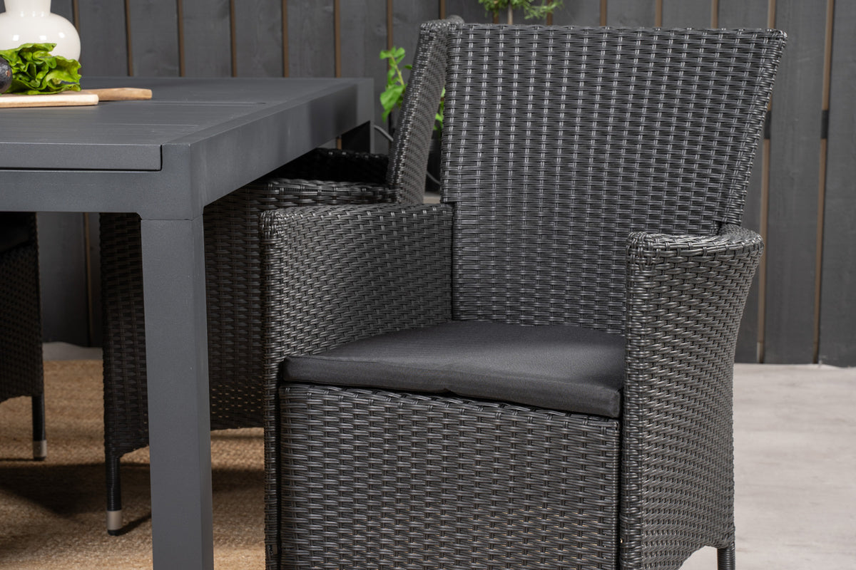 Venture Design Knick & Marbella Matstolar Svart + Matbord 160x100x75
