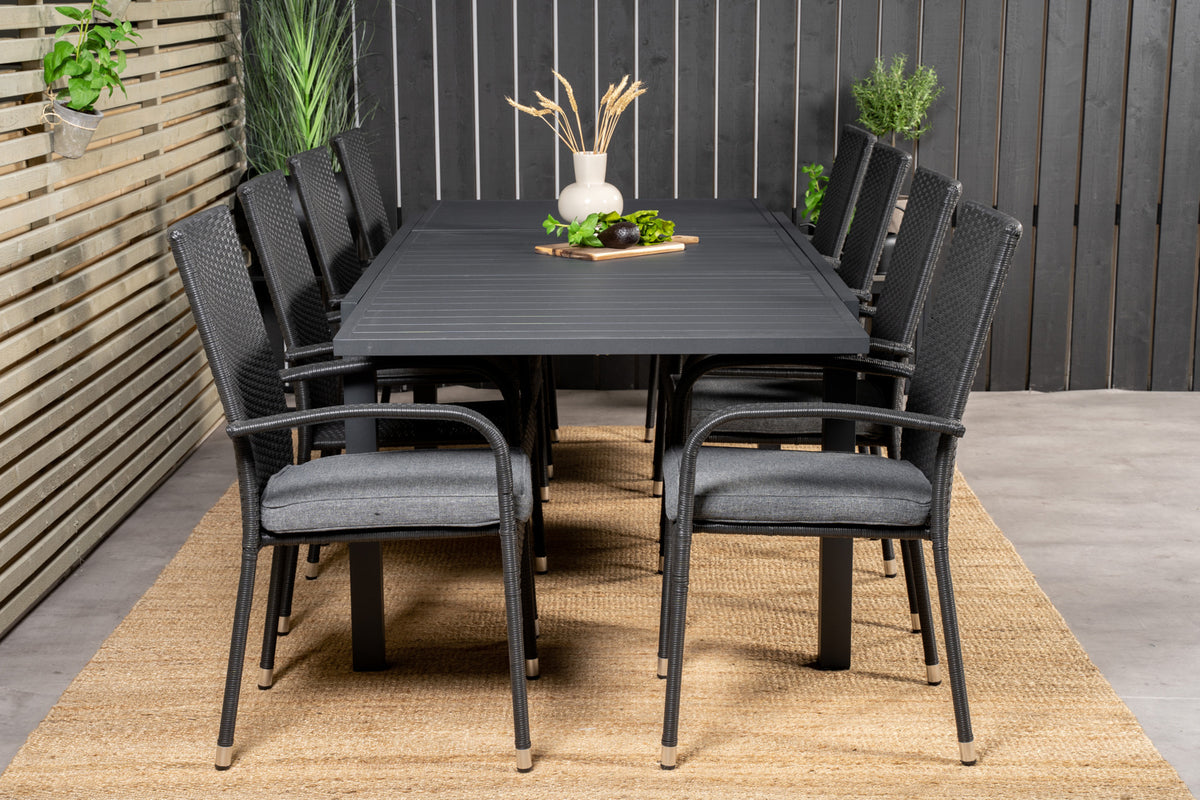 Venture Design Anna & Marbella Matstolar Svart + Matbord 160x100x75