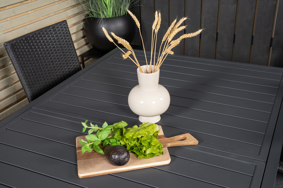 Venture Design Anna & Marbella Matstolar Svart + Matbord 160x100x75