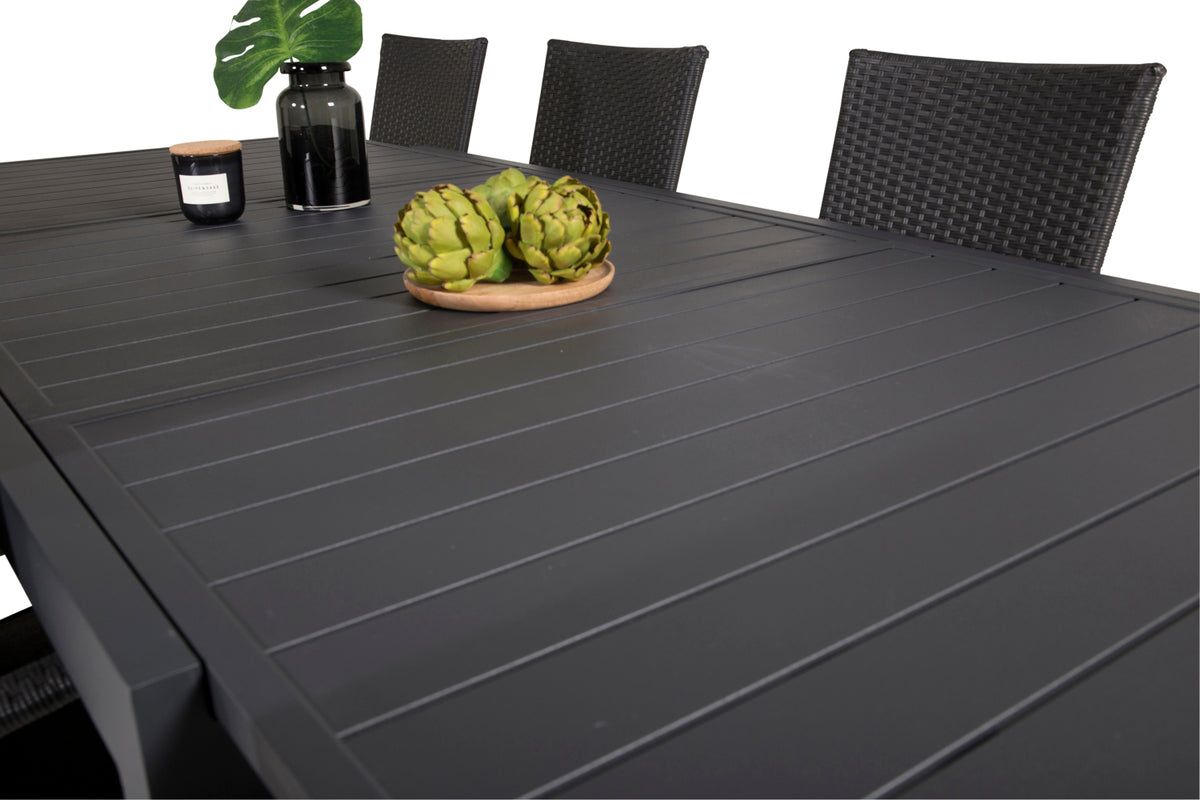Venture Design Anna & Marbella Matstolar Svart + Matbord 160x100x75