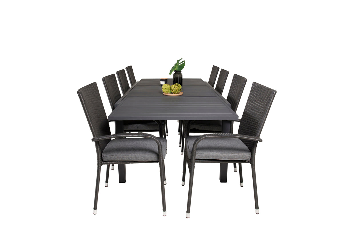 Venture Design Anna & Marbella Matstolar Svart + Matbord 160x100x75