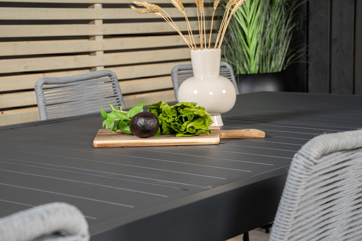 Venture Design Lindos & Marbella Matstolar Grå + Matbord 160x100x75
