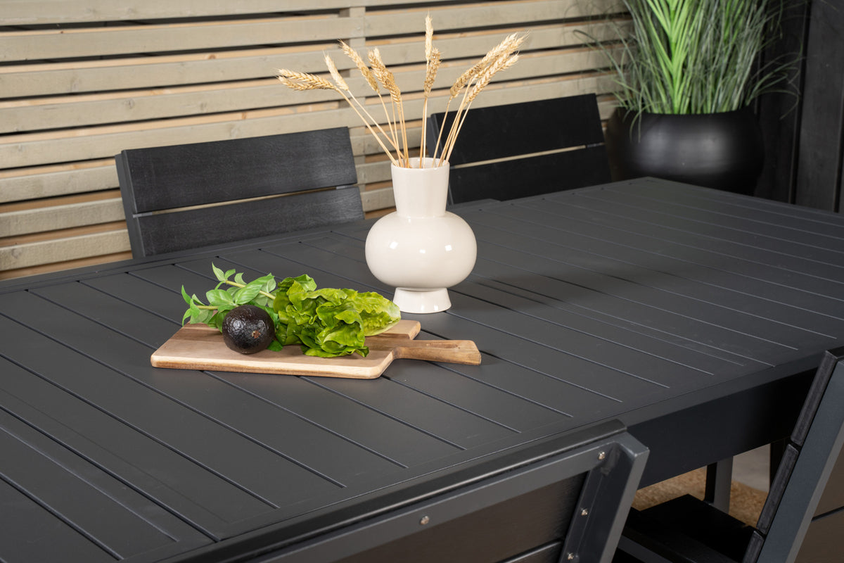 Venture Design Levels & Marbella Matstolar Svart + Matbord 240x100