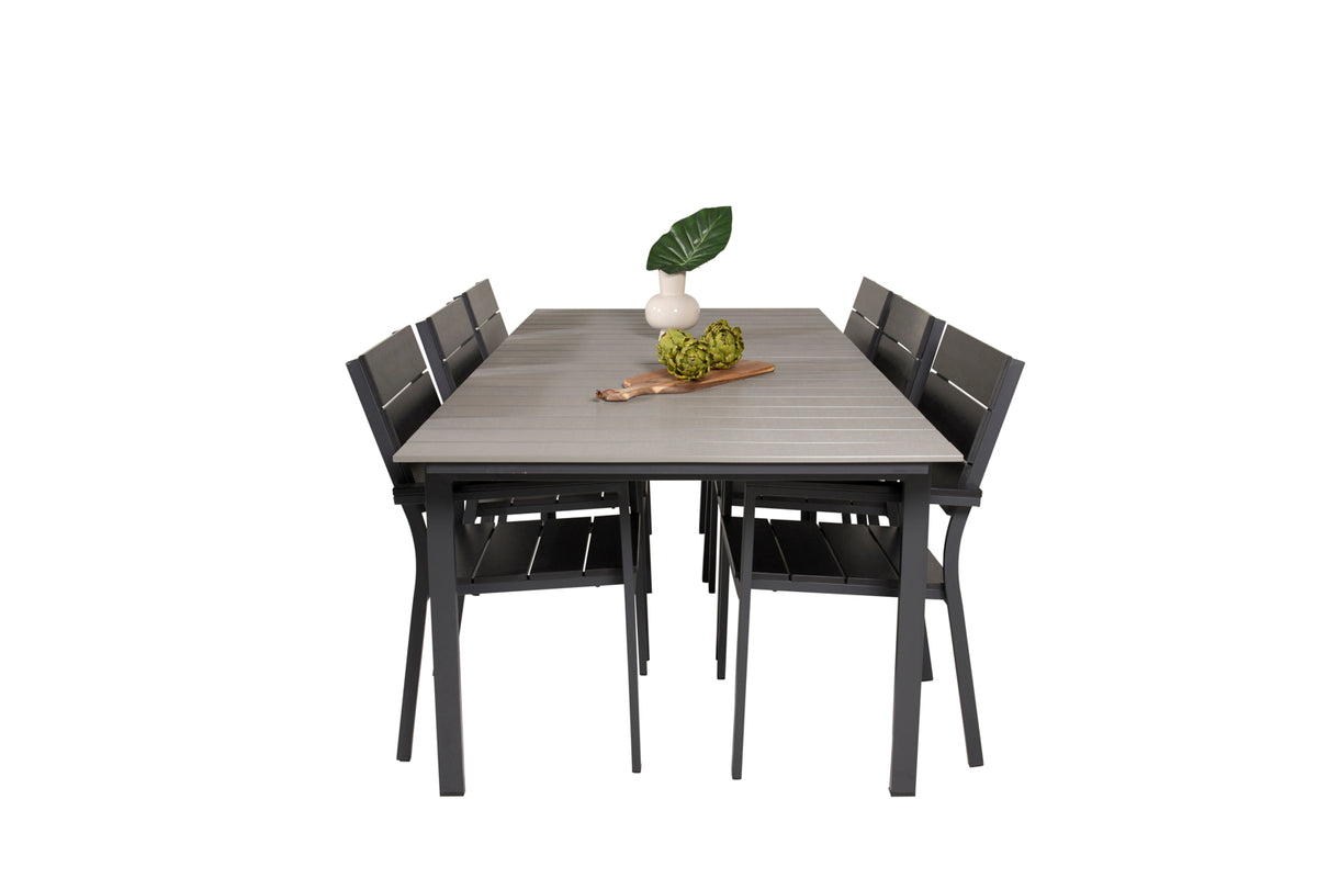 Venture Design Levels Rektangulära Matbord 229 × 100 Svart + Matstolar 2-pack Svart