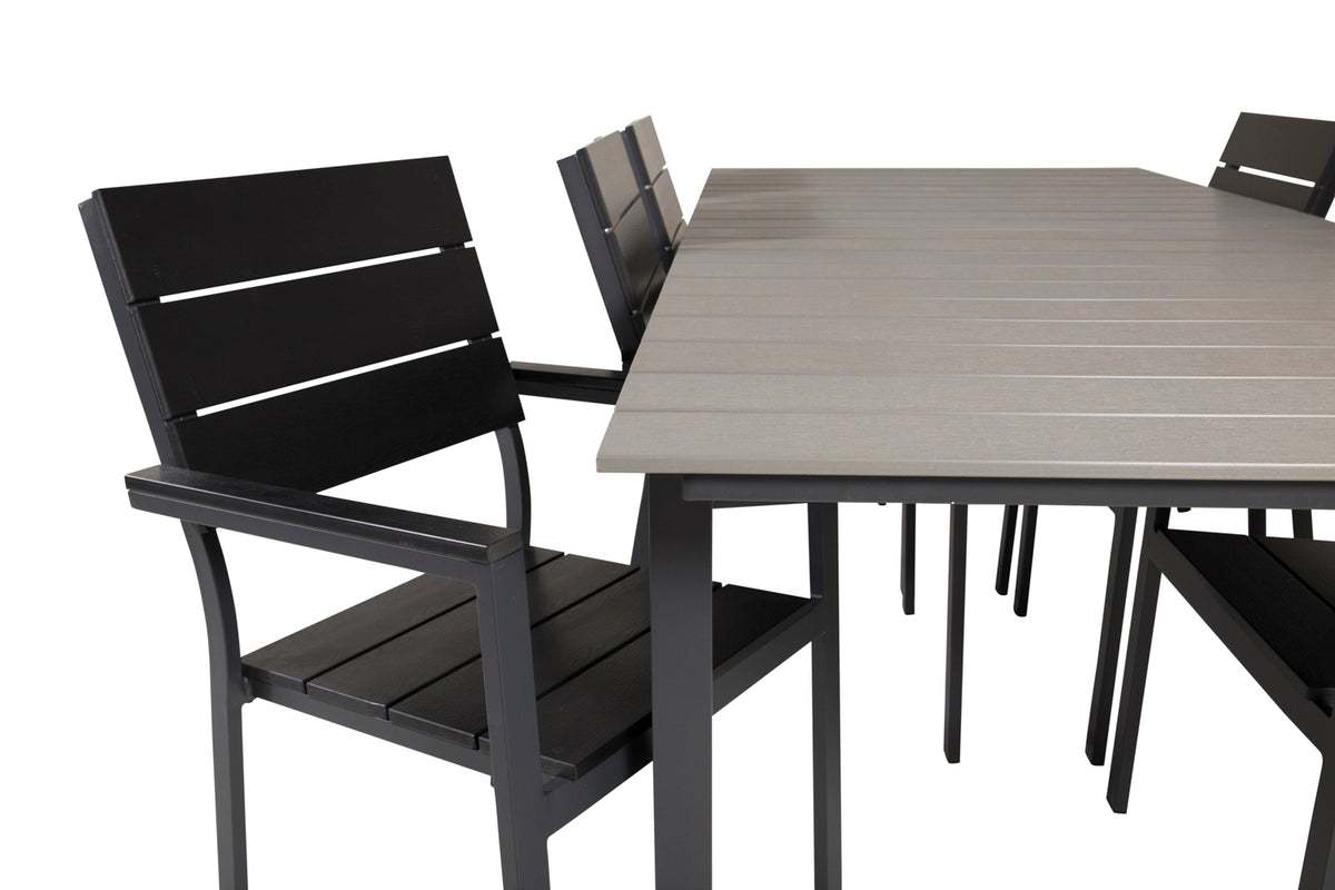 Venture Design Levels Rektangulära Matbord 229 × 100 Svart + Matstolar 2-pack Svart
