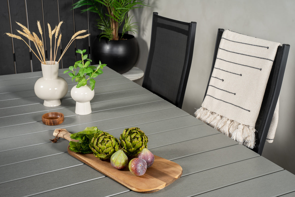 Venture Design Levels & Copacabana Matbord 229x100x75 + Reclinerstolar Svart