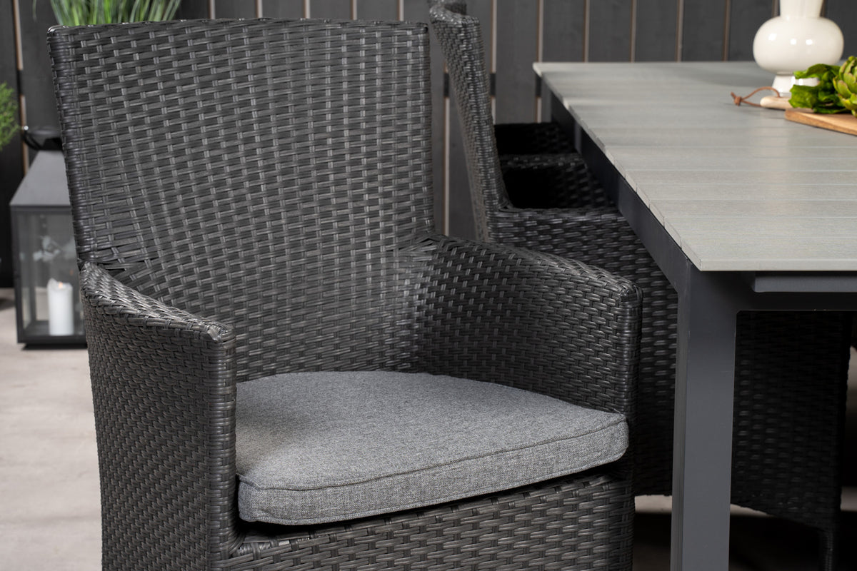Venture Design Levels & Malin Matbord 229x100x75 + Matstolar Svart