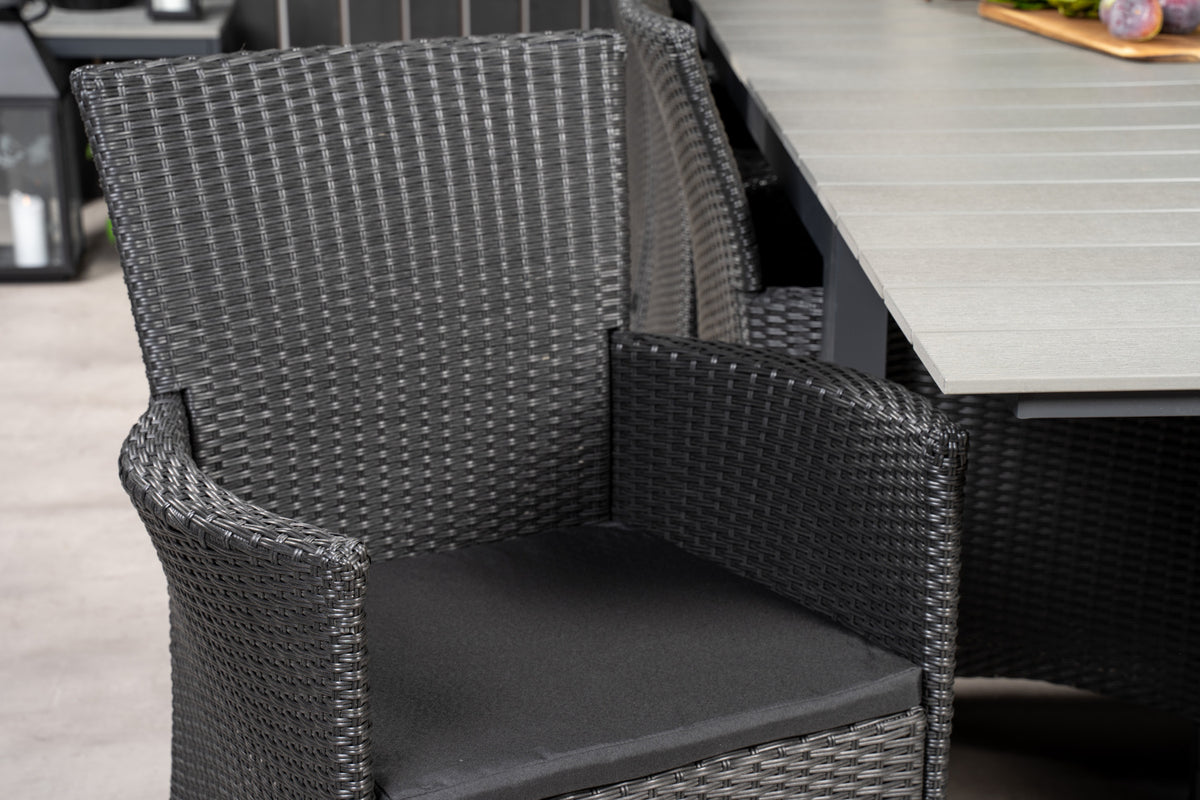 Venture Design Levels & Knick Matbord 229x100x75 + Matstolar Svart