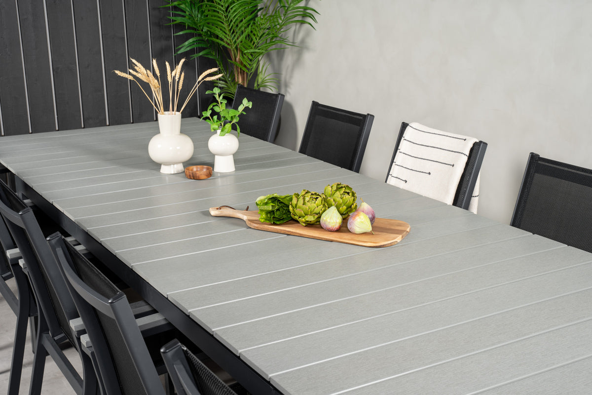 Venture Design Levels & Parma Matbord 224x100 + Matstolar Svart