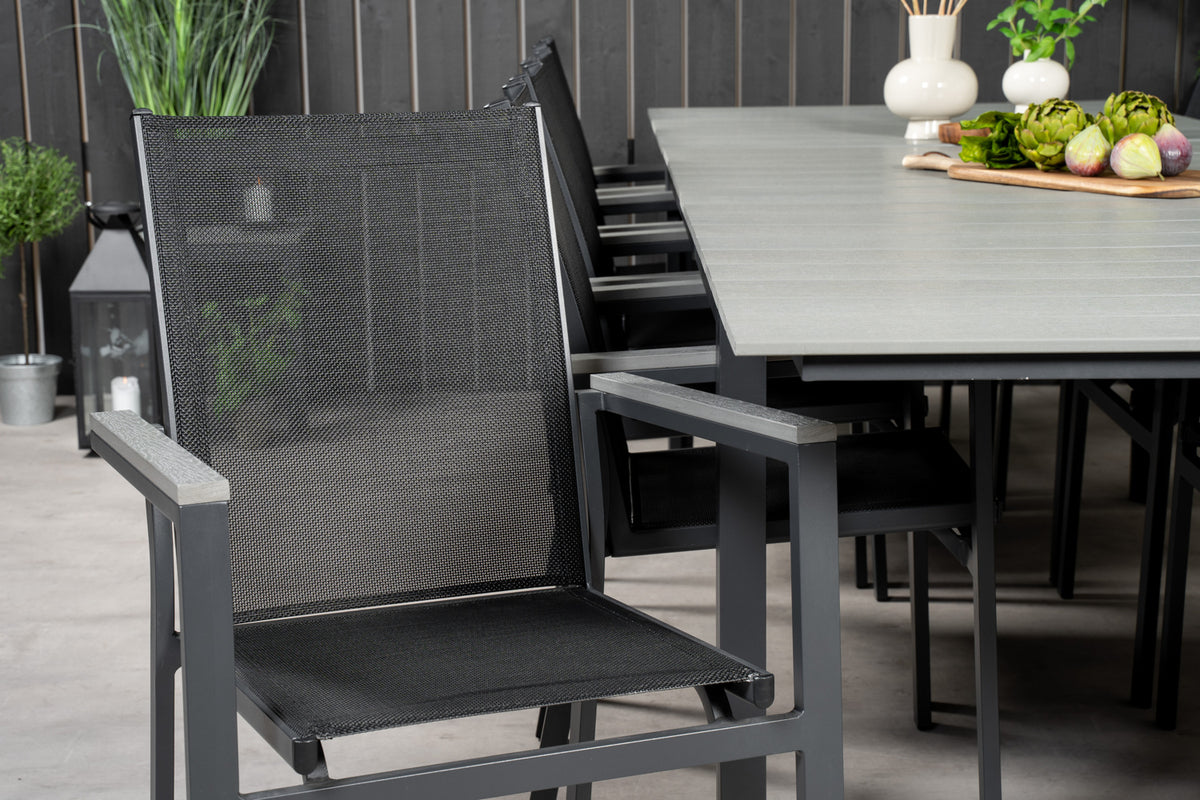 Venture Design Levels & Parma Matbord 224x100 + Matstolar Svart