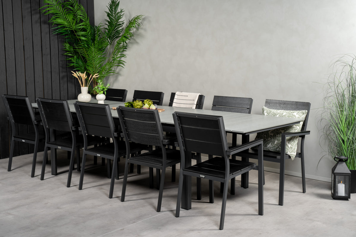 Venture Design Levels Matbord 224x100 + Matstolar Svart