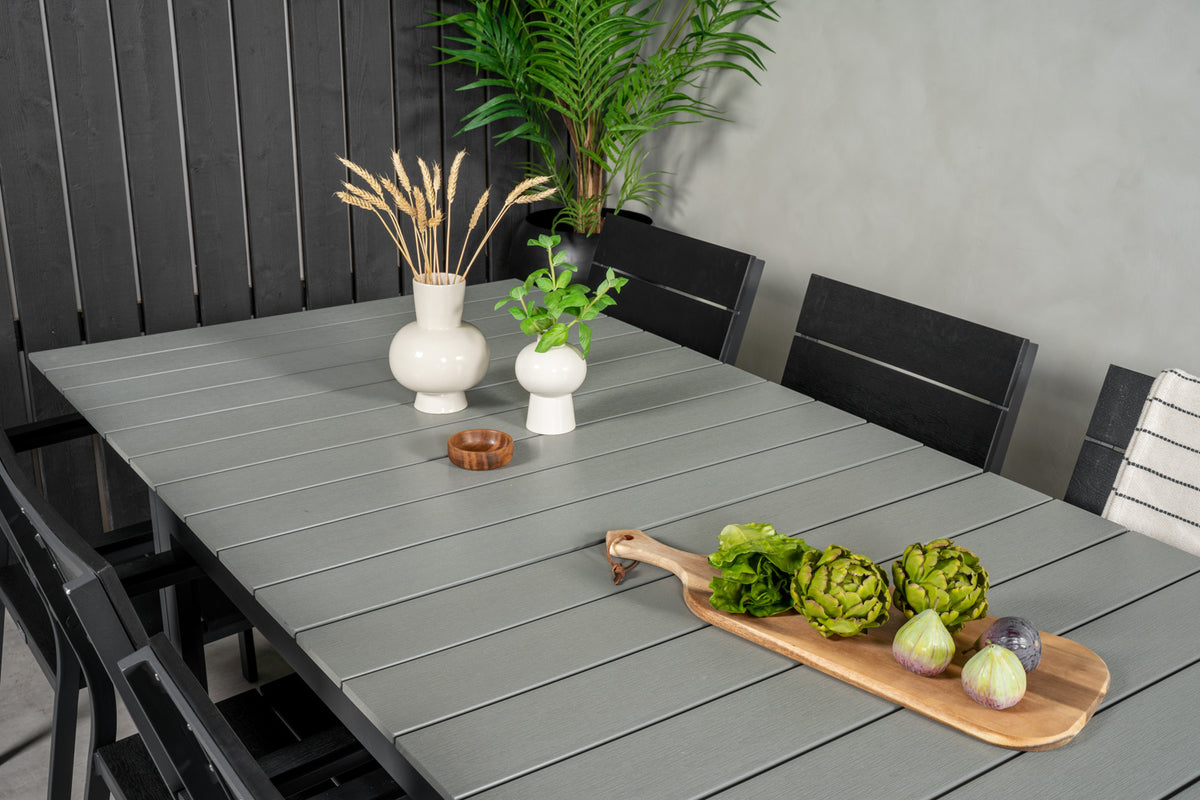 Venture Design Levels Matbord 224x100 + Matstolar Svart