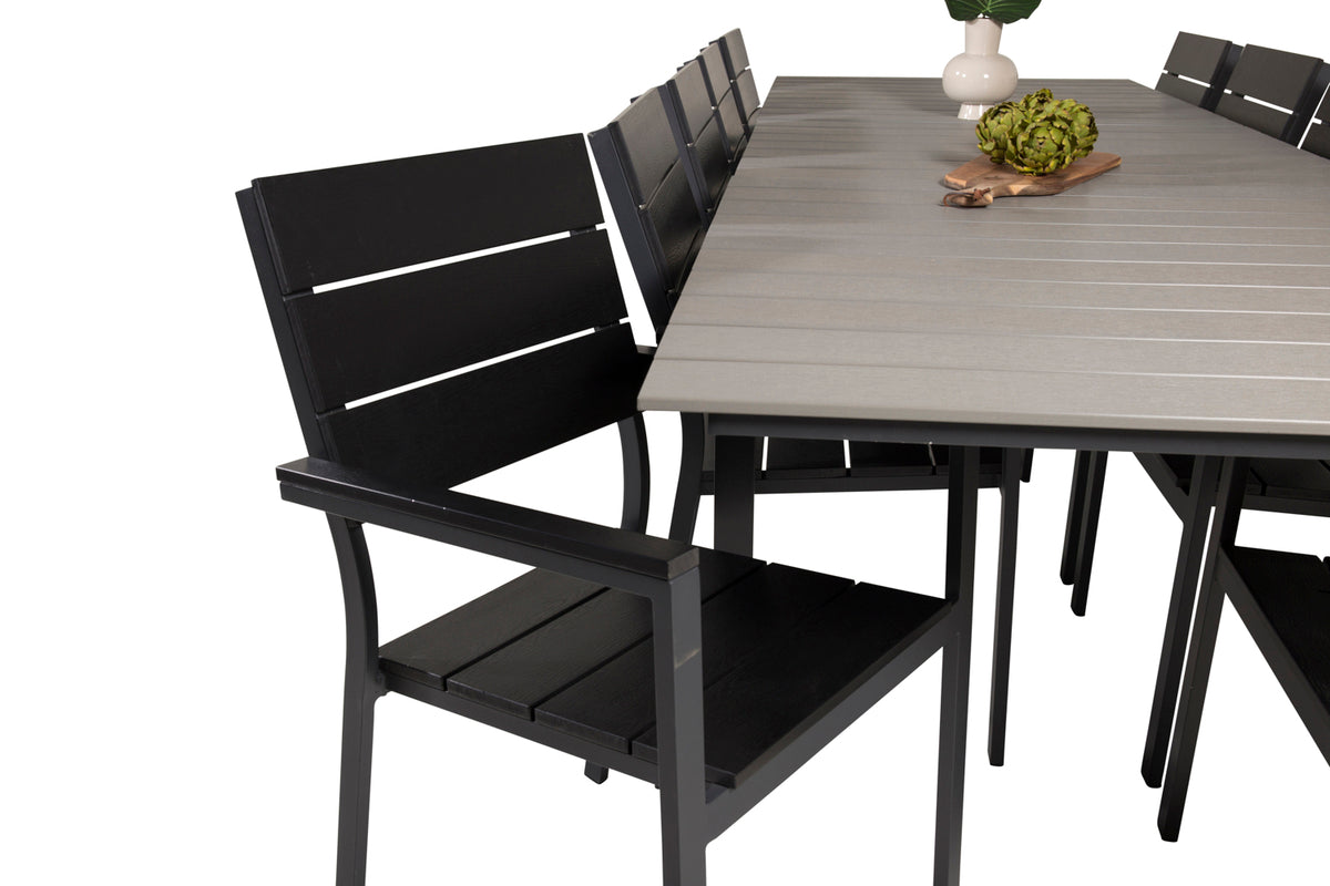 Venture Design Levels Matbord 224x100 + Matstolar Svart