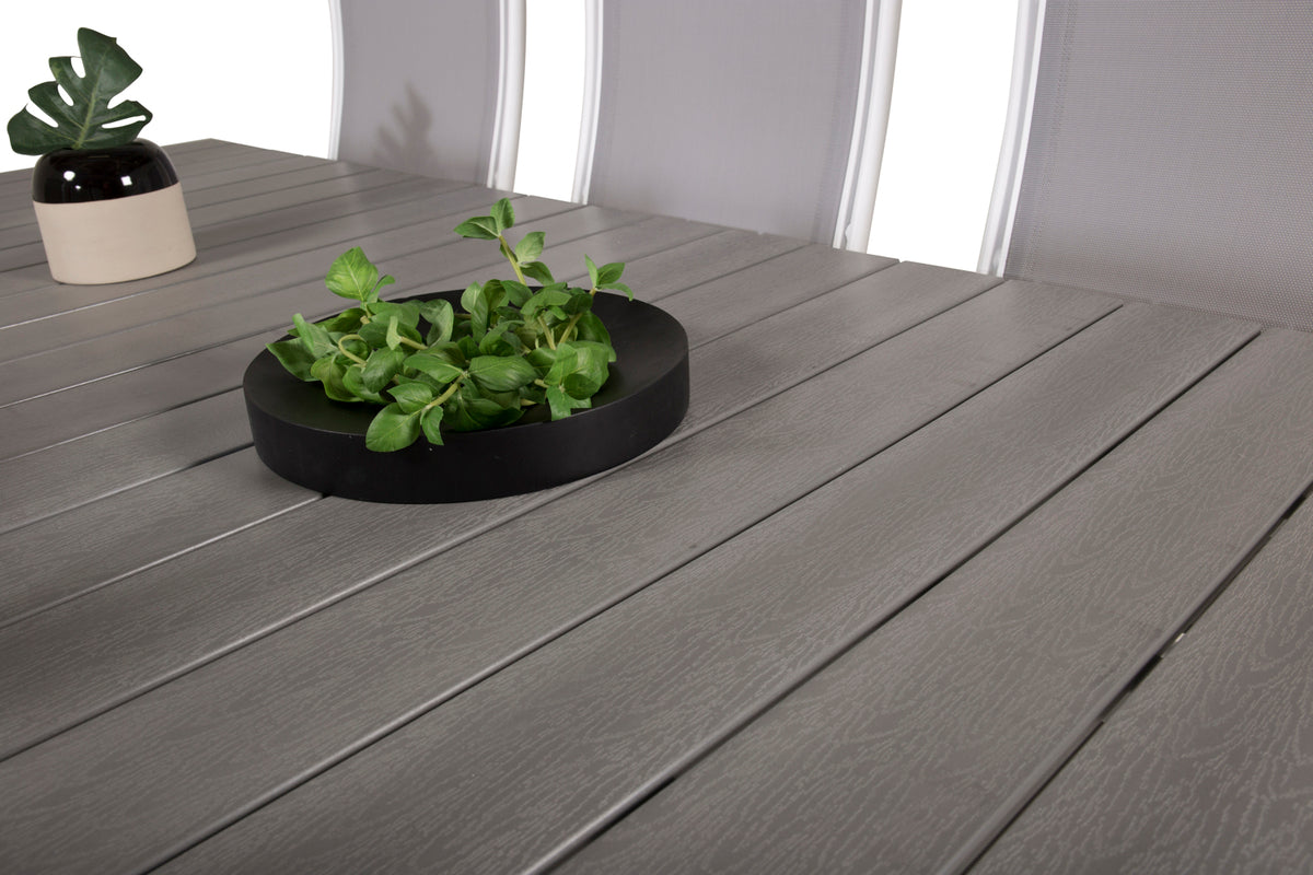 Venture Design Levels & Albany Matbord 229x100x75 + Positionsstolar Vit