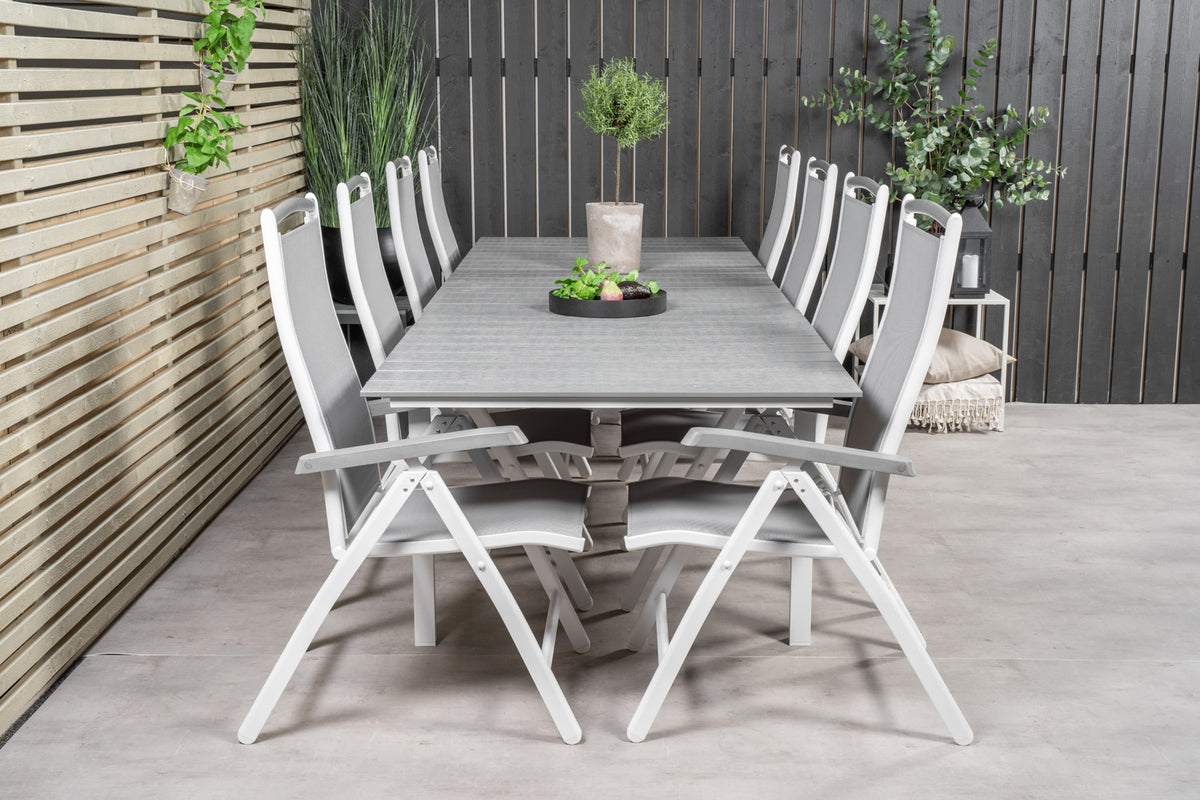Venture Design Levels & Albany Matbord 229x100x75 + Positionsstolar Vit