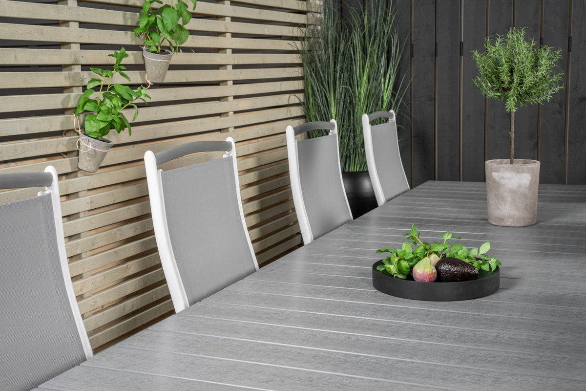 Venture Design Levels & Albany Matbord 229x100x75 + Positionsstolar Vit