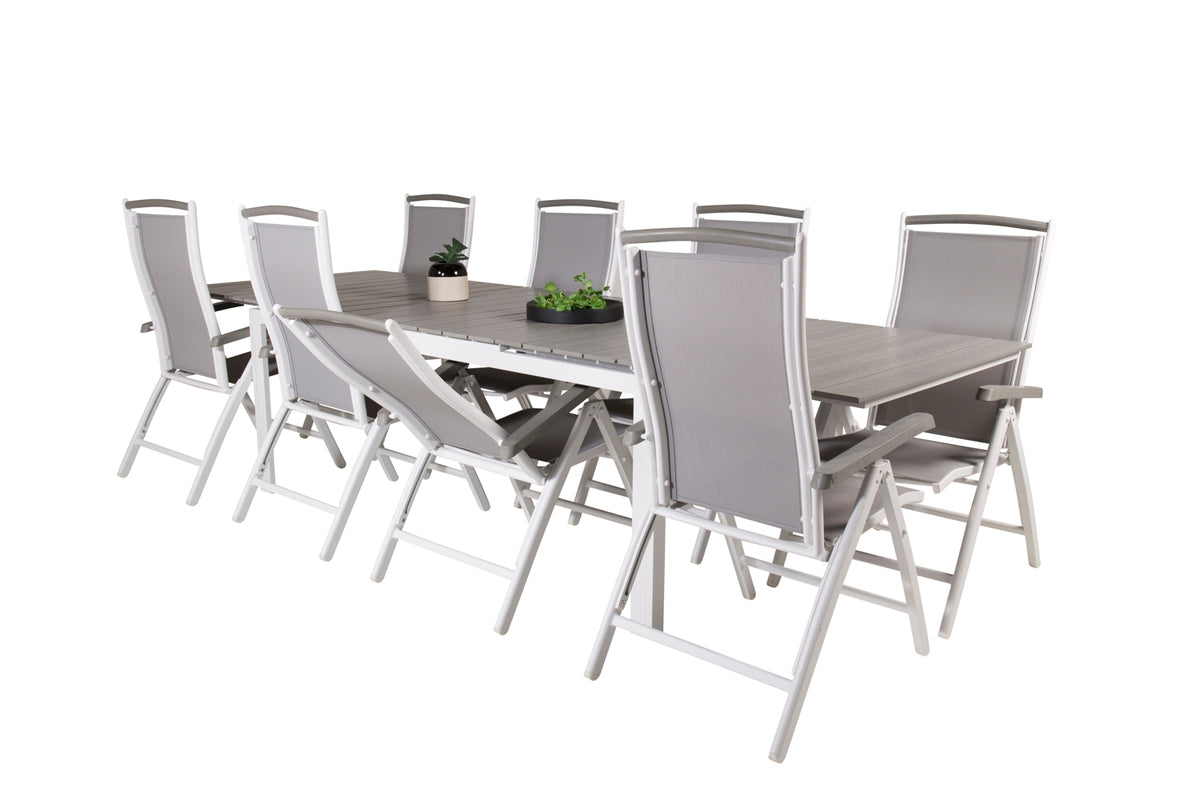Venture Design Levels & Albany Matbord 229x100x75 + Positionsstolar Vit