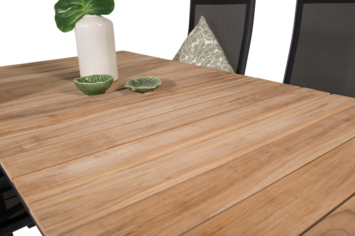 Venture Design Copacabana & Mexico Reclinerstolar Svart + Matbord 90x180/240