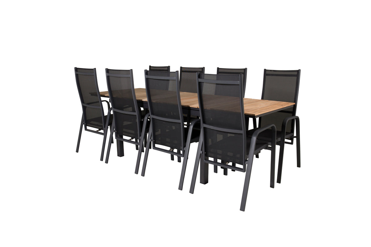 Venture Design Copacabana & Mexico Reclinerstolar Svart + Matbord 90x180/240