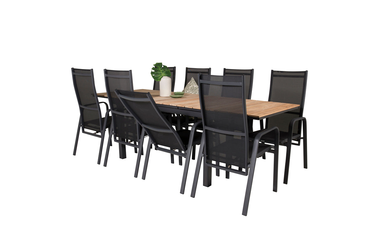 Venture Design Copacabana & Mexico Reclinerstolar Svart + Matbord 90x180/240