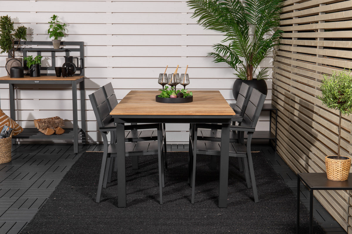 Venture Design Levels & Mexico Matstolar Svart + Matbord 160 x 90