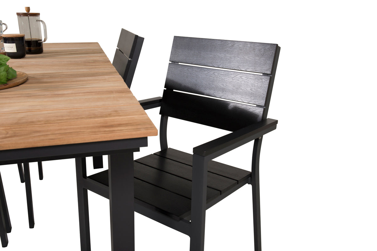 Venture Design Levels & Mexico Matstolar Svart + Matbord 160 x 90
