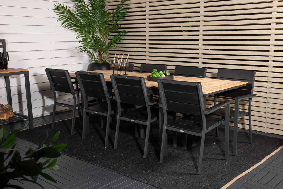 Venture Design Levels & Mexico Matstolar Svart + Matbord 160 x 90