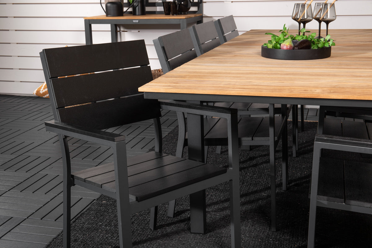 Venture Design Levels & Mexico Matstolar Svart + Matbord 160 x 90