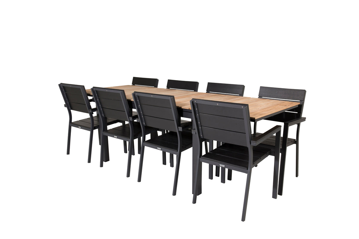Venture Design Levels & Mexico Matstolar Svart + Matbord 160 x 90
