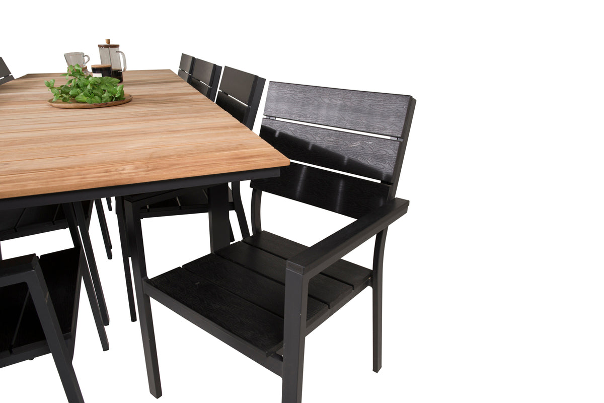 Venture Design Levels & Mexico Matstolar Svart + Matbord 160 x 90