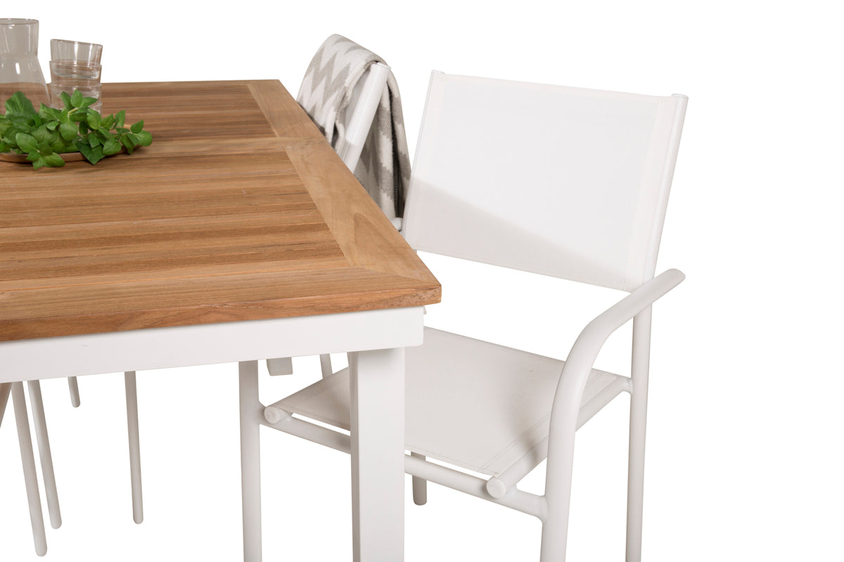 Venture Design Santorini & Panama Matstolar Vit + Matbord 160 x 90