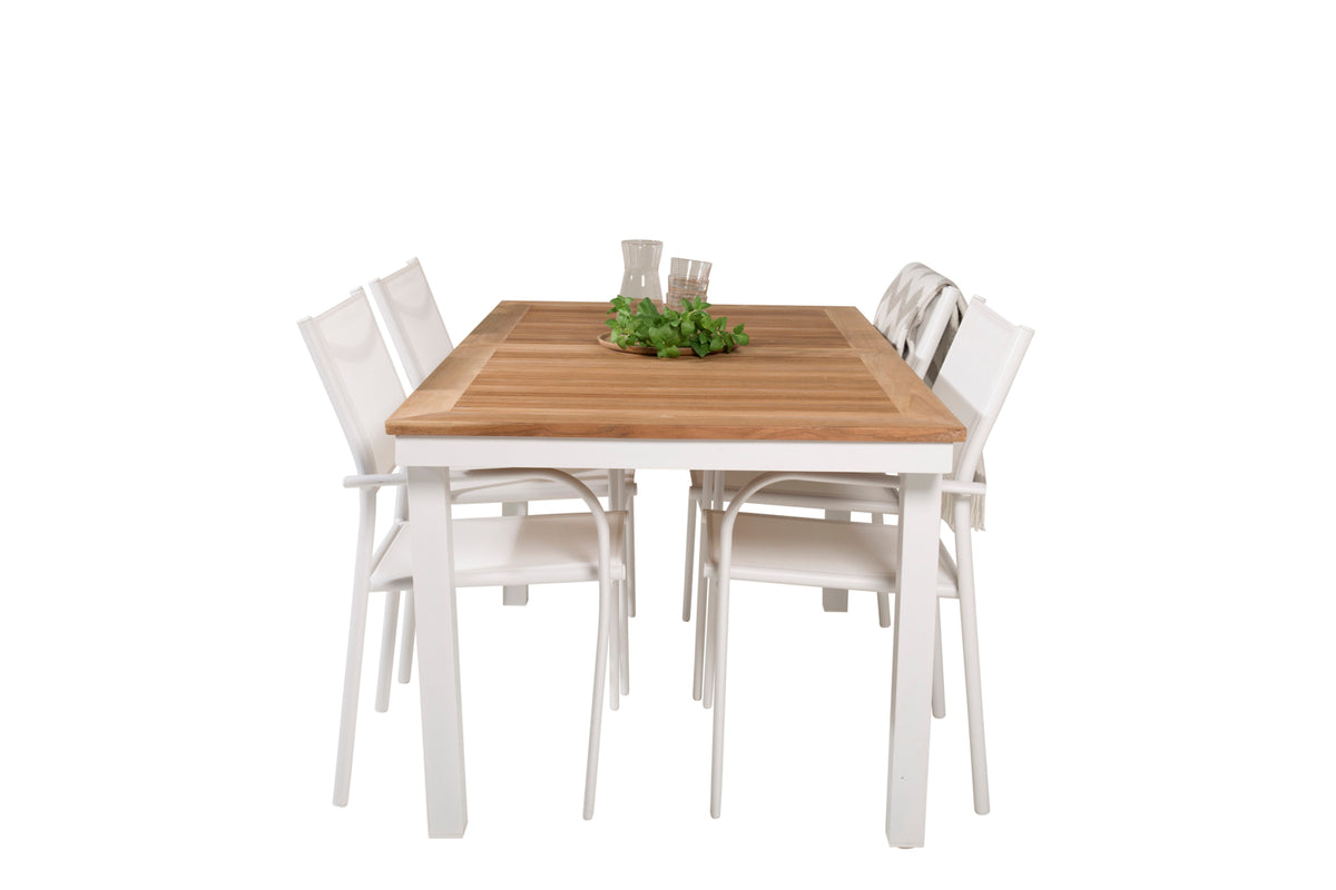 Venture Design Santorini & Panama Matstolar Vit + Matbord 160 x 90
