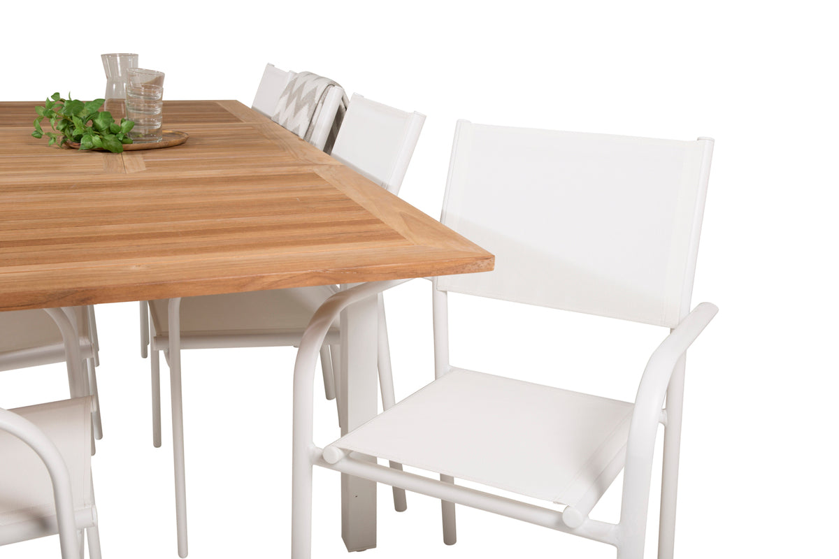 Venture Design Santorini & Panama Matstolar Vit + Matbord 160 x 90