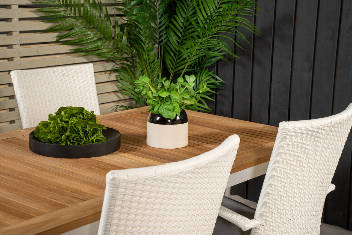 Venture Design Anna & Panama Matstolar Vit + Matbord 160 x 90