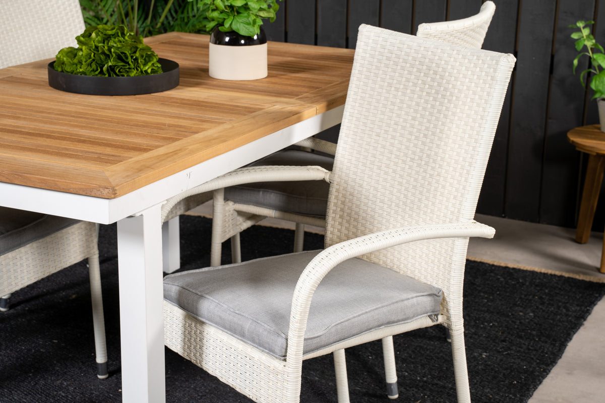 Venture Design Anna & Panama Matstolar Vit + Matbord 160 x 90