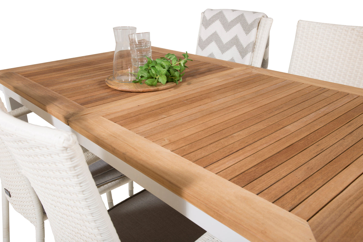Venture Design Anna & Panama Matstolar Vit + Matbord 160 x 90