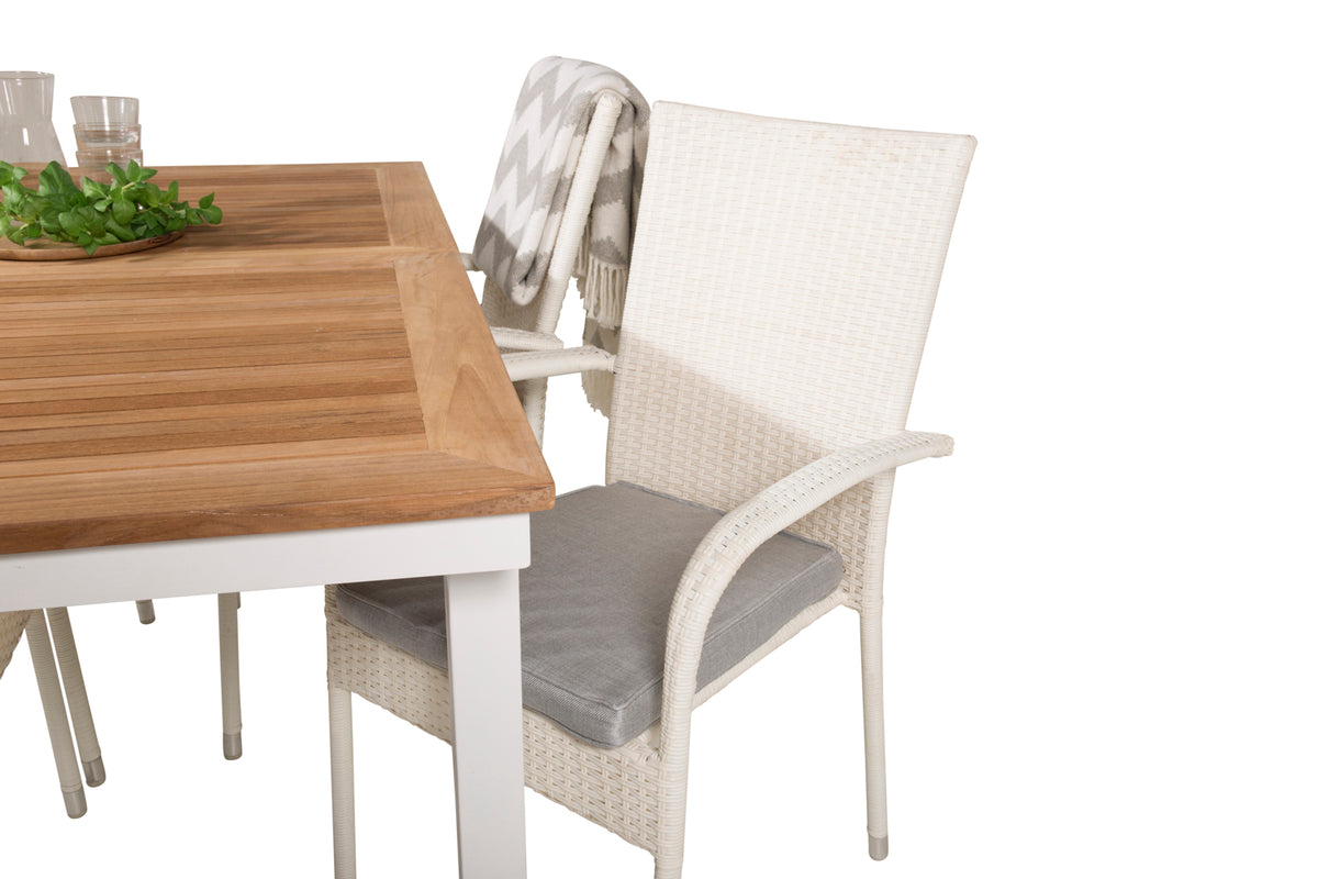 Venture Design Anna & Panama Matstolar Vit + Matbord 160 x 90