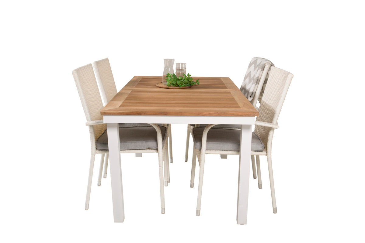 Venture Design Anna & Panama Matstolar Vit + Matbord 160 x 90