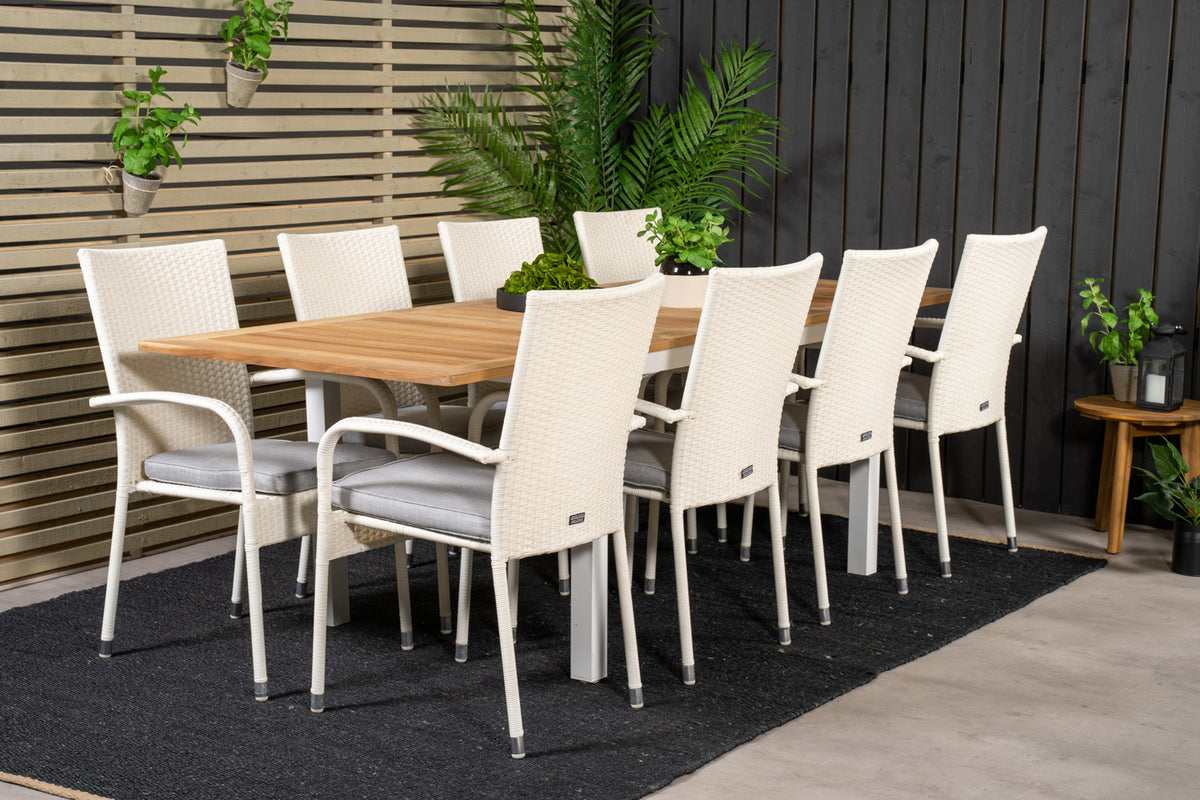 Venture Design Anna & Panama Matstolar Vit + Rektangulära Matbord 160x90x75 Vit