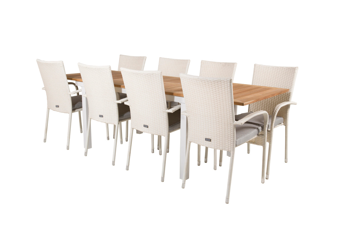 Venture Design Anna & Panama Matstolar Vit + Rektangulära Matbord 160x90x75 Vit
